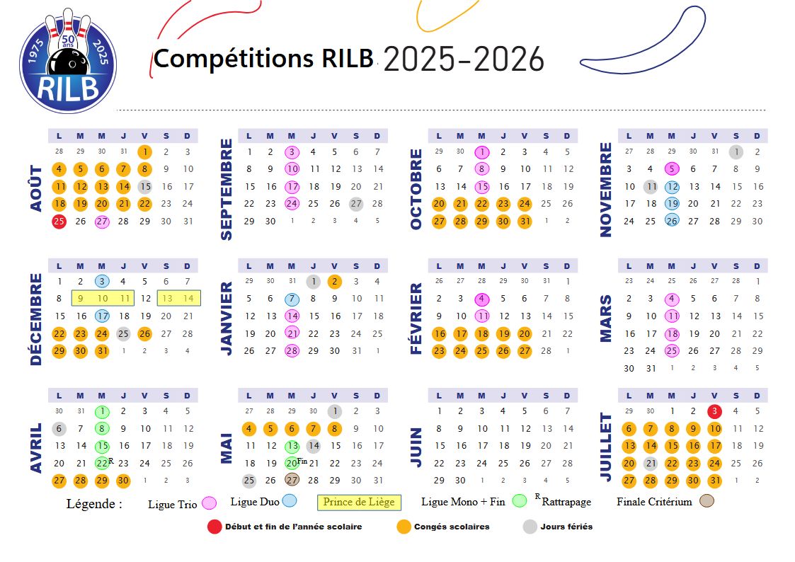 vue du calendrier